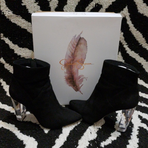 jessica simpson clear heel booties